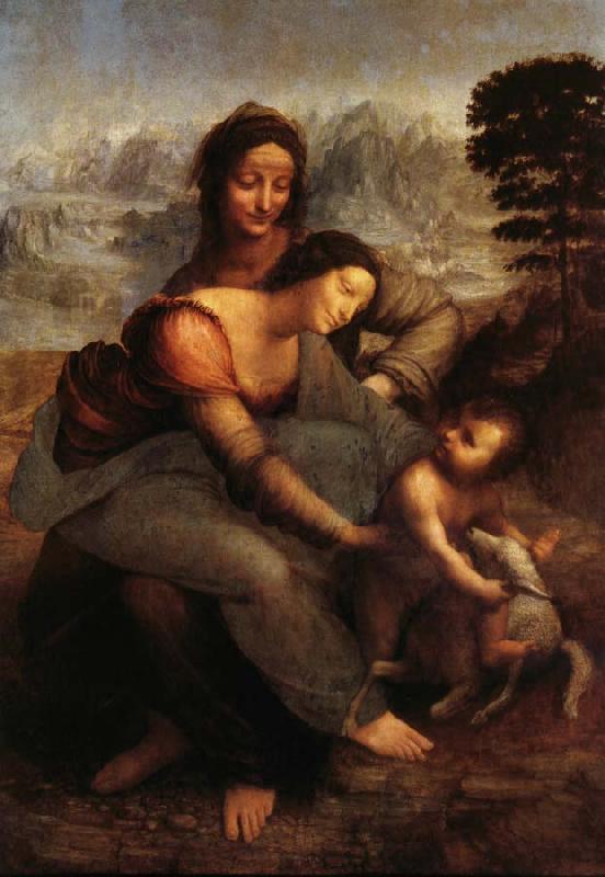 LEONARDO da Vinci La Vierge,l'Enfant Jesus et sainte Anne